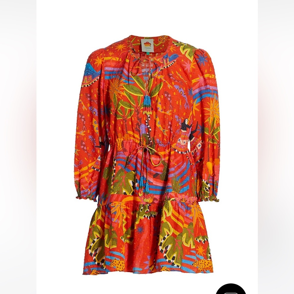 Farm Rio Magic Forest Cotton Mini Dress